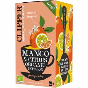 Chá Clipper Mango & Citrus Orgânico - 20 Saquetas, Sabor Exótico, Infusão Refrescante para Momentos de Puro Prazer. Aproveite!