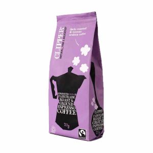 Delicioso Café Expresso Moído Orgânico e Fairtrade Clipper 227g - Aromático e Sustentável, ideal para apreciadores exigentes!