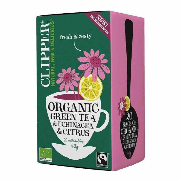 Chá Verde Orgânico Clipper com Equinácea e Cítricos - 20 Saquinhos | Compre Online - Qualidade Premium. Aproveite!