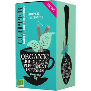 Chá de Alcaçuz e Hortelã-Pimenta Orgânico Clipper - 20 Saquetas, Delicioso e Revigorante, Produto de Qualidade Superior. Compre Online!