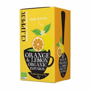 Chá orgânico de laranja e limão Clipper, 20 saquetas - Refrescante infusão biológica para momentos especiais. Ideal para revigorar o corpo e a mente.
