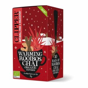 Chá Rooibos Chai Orgânico Aquecedor Clipper com 20 Saquetas - Aprecie o sabor exótico e reconfortante deste chá orgânico premium da Clipper.