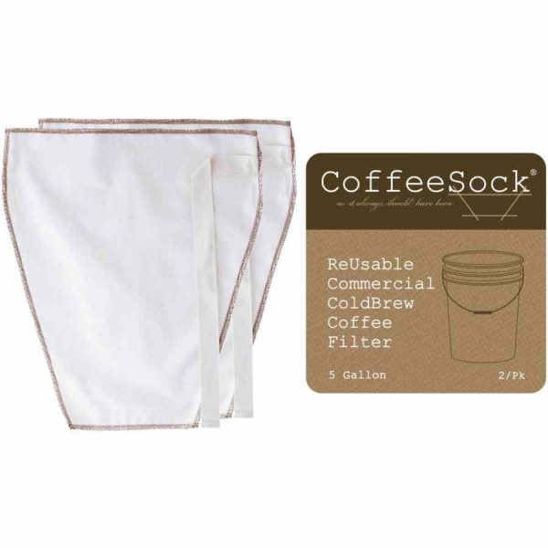 Filtro de fermentação fria CoffeeSock 5 galões, 2 peças para cafeterias e negócios de café especializados. Ideal para extrair sabores puros.