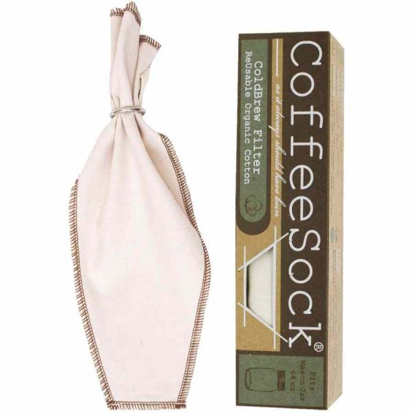 Crie café fresco e delicioso com o Filtro CoffeeSock DIY ColdBrew 64 onças. Aproveite o melhor da sua bebida favorita! #café #ColdBrew #CoffeeSock