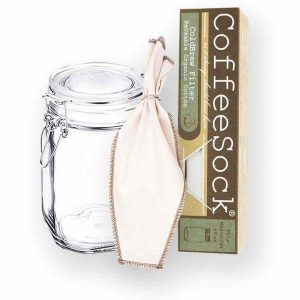 Kit CoffeeSock DIY ColdBrew 64oz/2 litros p/ café gelado caseiro de qualidade elevada. Aproveite a melhor experiência de café em casa.
