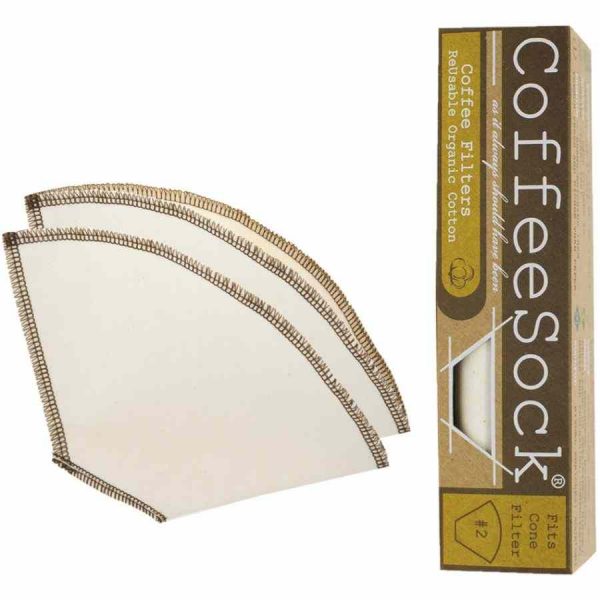 Filtros de café em cone reutilizáveis CoffeeSock Drip #2 para um café perfeito. Compre 2 peças online!