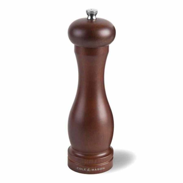Moinho de pimenta de madeira escura Cole & Mason Precision Forest Capstan 200 mm - Moedor elegante para temperos de alta qualidade. Ideal para a sua cozinha. Dê um toque de requinte às suas refeições.