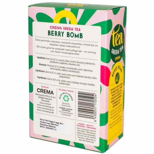 Bomba Crema de Chá Verde Berry 85 g: Delicioso creme de chá verde e frutos silvestres para um boost de energia. Ideal para momentos especiais! Compre já.