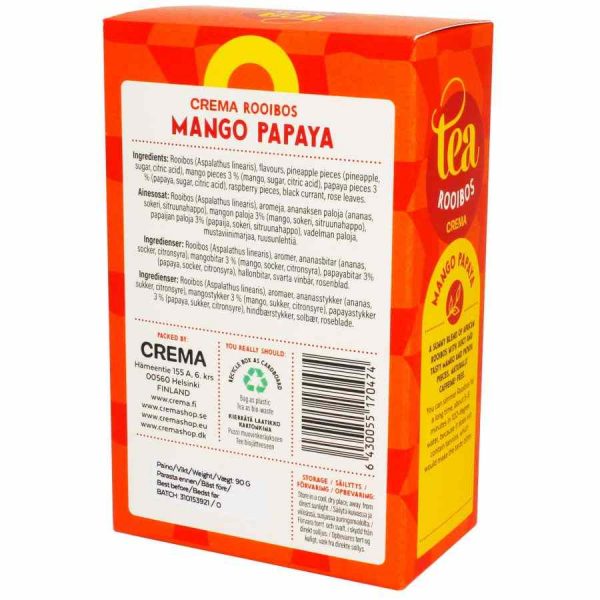 Creme Rooibos de Manga e Mamão de alta qualidade, textura suave - 90g. Delicie-se com esta fusão exótica e refrescante. Ideal para cuidar da sua pele.
