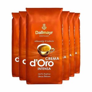 Café em Grão Dallmayr Crema d'Oro Intensa, 6 embalagens de 1 kg - Café premium de alta qualidade para venda online.