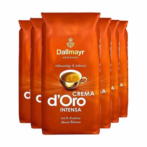Café em Grão Dallmayr Crema d'Oro Intensa, 6 embalagens de 1 kg - Café premium de alta qualidade para venda online.