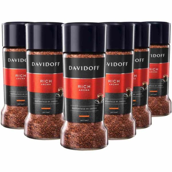 Café Instantâneo Davidoff Rich Aroma 6 x 100 g - Delicie-se com o aroma intenso deste café de qualidade superior. Aproveite já!