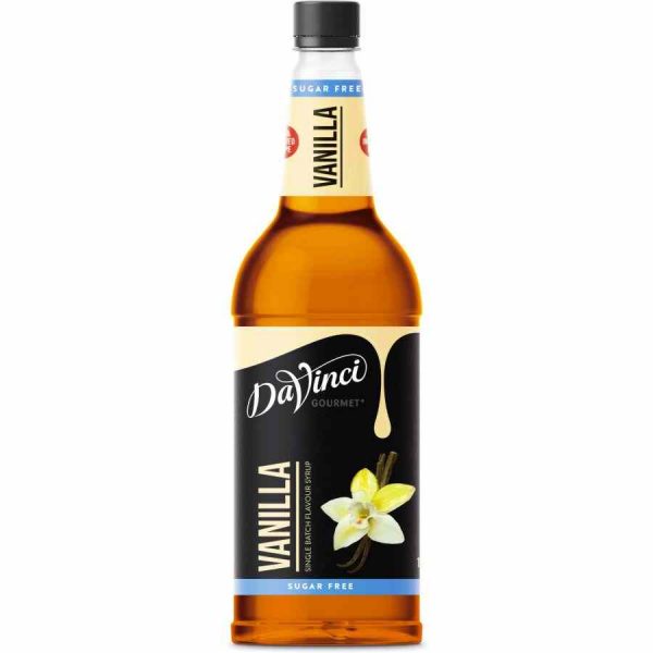 Xarope de baunilha sem açúcar DaVinci Gourmet 1 l - Delicioso xarope sem adição de açúcar para bebidas especiais. Compre online!