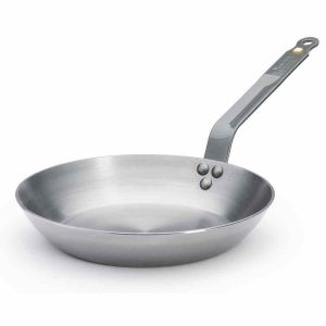 Frigideira de aço carbono de Buyer com revestimento mineral B, alta qualidade para cozinha profissional.