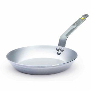 Frigideira de aço carbono de Buyer com elemento mineral B, resistente e durável para cozinhar em alta qualidade. Ideal para culinária exigente.
