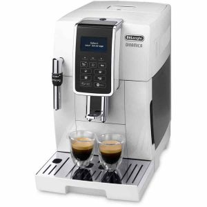 Cafeteira DeLonghi Dynamics ECAM 350.35.W, branca, com design moderno e funcionalidades avançadas para o melhor café em casa. Compre online!