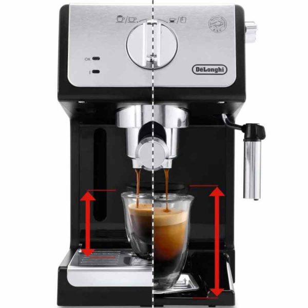 Máquina de café expresso DeLonghi ECP33.21.BK em prata e preto, design elegante e café aromático, ideal para sua cozinha moderna. Compre agora!
