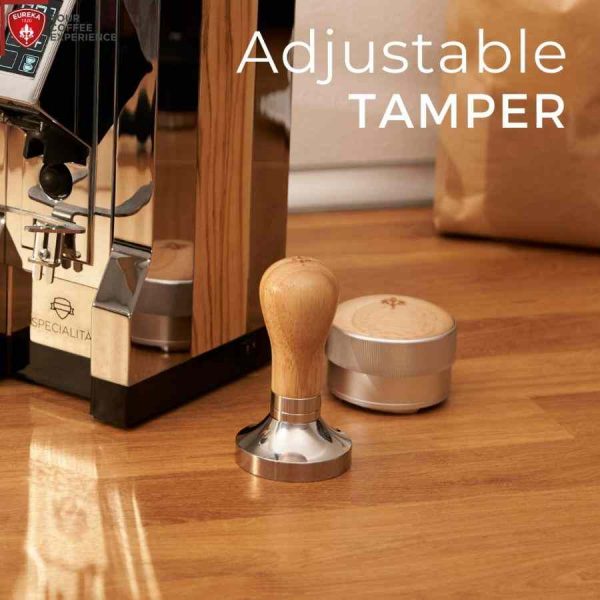 Tamper ajustável Eureka 58 mm em carvalho natural para café - Produto de luxo para baristas exigentes online