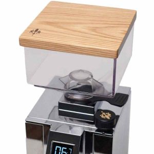 Proteção de funil elegante em madeira para moedor de café Eureka Mignon - Acessório essencial para sua máquina de café gourmet.