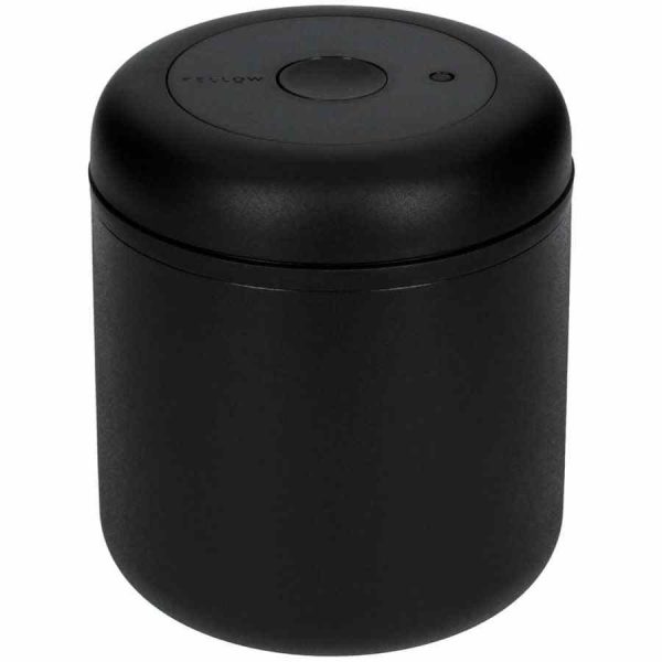 Recipient Fellow Atmos Vacuum Canister para armazenar grãos de café, aço preto fosco - conserva o sabor fresco do café por mais tempo. Perfeito para coffee lovers exigentes.