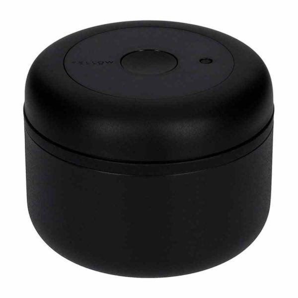 Contentor a vácuo Fellow Atmos para café em grão, em elegante aço preto fosco. Mantenha a frescura e aroma do seu café favorito. Compre já!