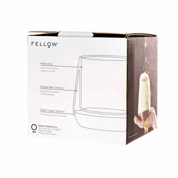 Caneca de cerâmica Fellow Joey 240 ml (8 oz) de parede dupla para café - Ideal para manter a temperatura da sua bebida favorita.