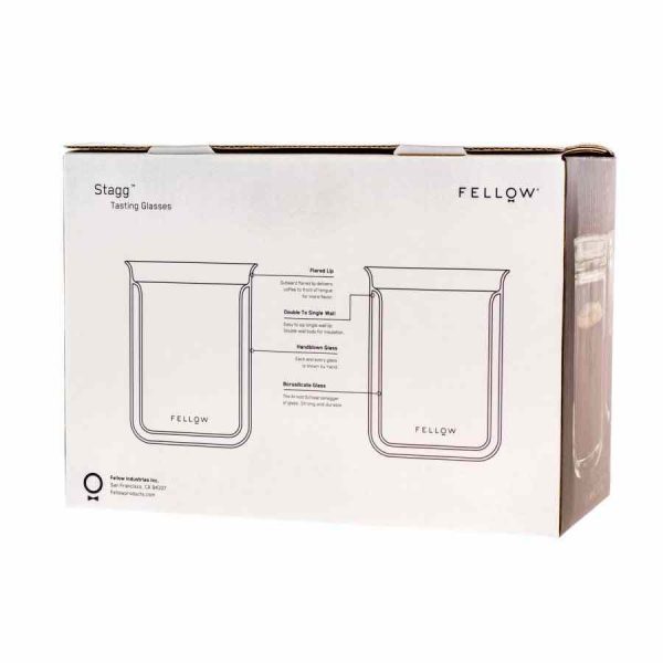 Conjunto de 2 copos de degustação Fellow Stagg 300 ml - Vidro soprado à mão, design elegante e perfeito para apreciar o seu café. Ideal para presentear!