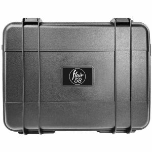 Mala de viagem rígida Flair 58 em preto brilhante para viagens luxuosas e elegantes. Com design premium e resistente.