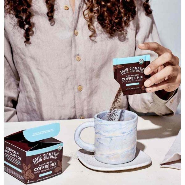 Mistura de café e cogumelo Adaptogen Four Sigmatic com Ashwagandha, 10 saquetas - Energize o seu dia com esta opção saudável e deliciosa!