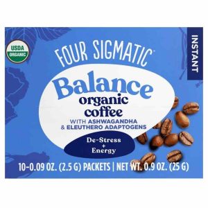 Mistura de café com cogumelo Adaptogen Four Sigmatic com Ashwagandha, 10 saquetas - Energia e vitalidade num só café especial. Aproveite já!