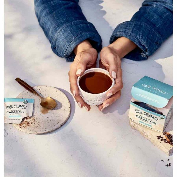 Cacau em Pó de Cogumelo Quatro Sigmatic com Reishi, 10 Pacotes - Mistura nutricional de alta qualidade para mais energia e vitalidade. Ideal para uma vida saudável e equilibrada.
