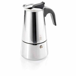 Pote Moka de aço inoxidável Gefu Emilio para café fresco e aromático. Adquira já este elegante utensílio de cozinha.