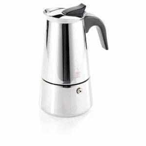 Pote Moka de aço inoxidável Gefu Emilio para café italiano autêntico, elegância e durabilidade para sua cozinha. Compre já!