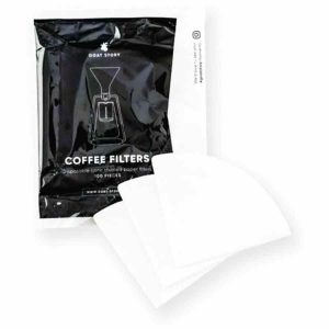 Filtros de Papel Cone Goat Story, embalagem com 100 unidades, para um café perfeito em casa ou no escritório.