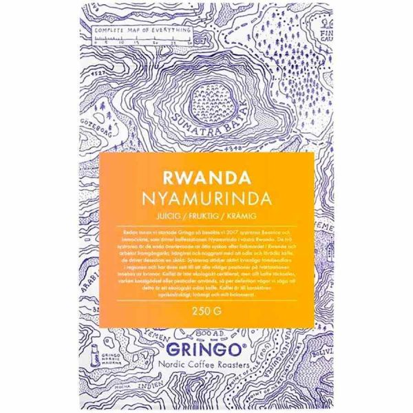 Café Gringo Nordic Ruanda Nyamurinda Red Bourbon 250 g em grãos - Delicie-se com este café premium de qualidade suprema!