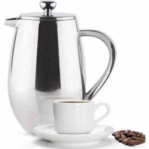 Cafeteira Francesa Grunwerg de Parede Dupla Isolada - Aprecie Café Fresco e Quente em Casa - Melhor Qualidade e Design Sofisticado
