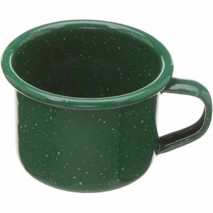 Caneca de Esmalte 4 fl. oz GSI para atividades ao ar livre, resistente e durável, ideal para os amantes de acampamento e natureza.