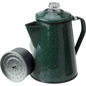 Percolador de esmalte GSI Outdoors 8 xícaras para café fresco e aromático em suas aventuras ao ar livre. Compre agora!