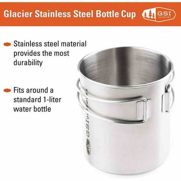 Copo de garrafa em aço inoxidável GSI Outdoors Glacier, resistente e durável para aventuras ao ar livre. Compre já online!