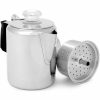 Cafeteira GSI Outdoors Glacier Stainless Percolator com alça de silicone para acampamento e viagens ao ar livre. Aproveite o melhor café em qualquer lugar!