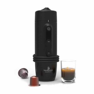 Cafeteira portátil para carro Handpresso Auto Capsule, café expresso de qualidade premium. Aproveite seu café a qualquer hora e em qualquer lugar!