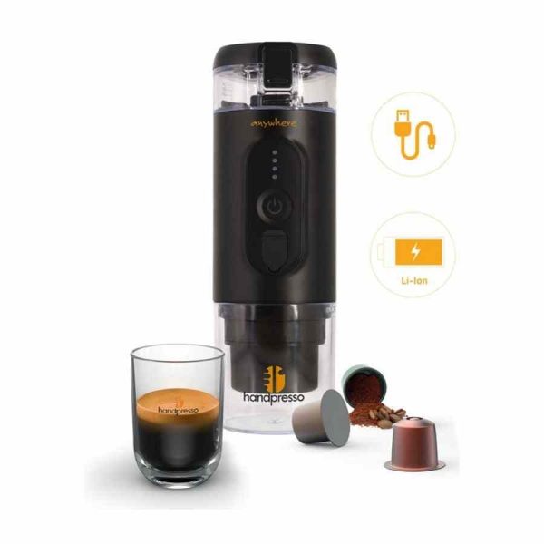 Máquina de café expresso Handpresso E-presso com bateria - saboreie o melhor café onde quer que esteja. Portátil e prática para apreciadores exigentes.