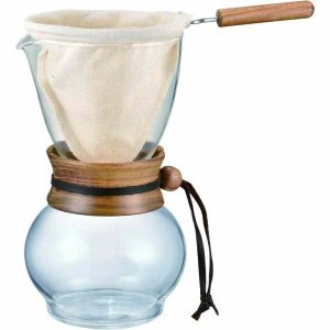 Jarro de Café Gotejador Hario Woodneck 480 ml - Design elegante para um café perfeito em casa. Compre já e desfrute!