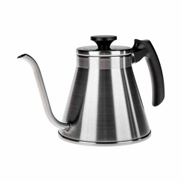 Chaleira de gotejamento Hario Fit V60 1,2 l, design elegante em prateado, para café perfeito. Acessório premium para baristas exigentes. Compre já!