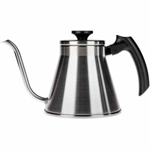 Chaleira de gotejamento Hario Fit V60 1,2 l, design fino e elegante em prateado para café perfeito e sofisticado. Ideal para aficionados!