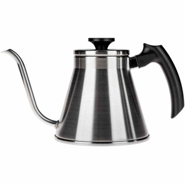 Chaleira de gotejamento Hario Fit V60 1,2 l, design fino e elegante em prateado para café perfeito e sofisticado. Ideal para aficionados!