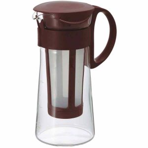 Frasco de vidro Hario Mizudashi Cold Brew 600 ml para café gelado, design elegante e durável para extração suave e refrescante.