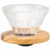 Gotejador de vidro Hario Olive Wood V60 tamanho 02 - Aprecie o café perfeito com elegância artesanal. Compre já!