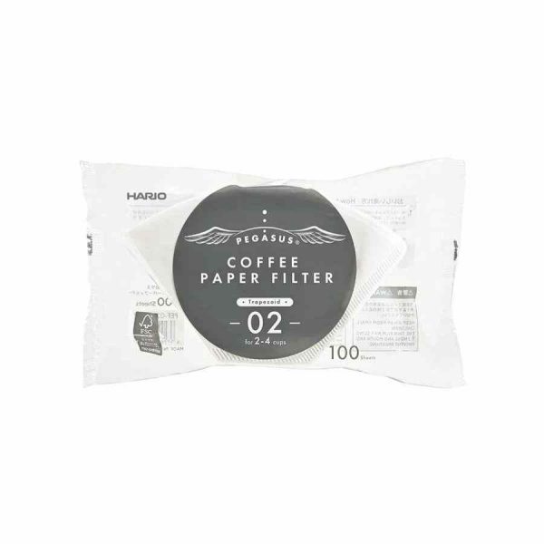 Filtros de Papel Café Hario Pegasus Tamanho 02, 100 unidades - Ideais para um café perfeito em casa ou no escritório. Compatível com Hario V60.