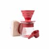Kit Hario Pour Over V60-01 Cerâmica 300 ml, Vermelho - Prepare café perfeito em casa com este kit sofisticado e elegante. Compre já!